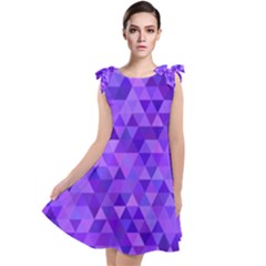 Illustration Purple Triangle Purple Background Tie Up Tunic Dress by Wegoenart