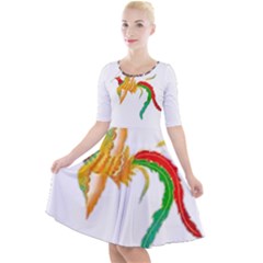 Im Fourth Dimension Colour 47 Quarter Sleeve A-line Dress by imanmulyana