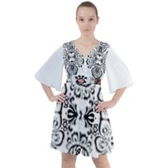 Im Fourth Dimension Black White 57 Boho Button Up Dress by imanmulyana
