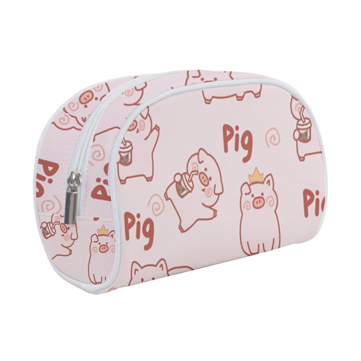 Pig Cartoon Background Pattern Make Up Case (Small)