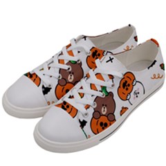 Illustration Pumpkin Bear Bat Bunny Chicken Women s Low Top Canvas Sneakers by Sudhe