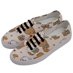 Illustration Bear Cartoon Background Pattern Men s Classic Low Top Sneakers by Sudhe