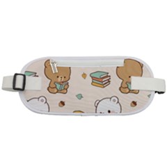 Illustration Bear Cartoon Background Pattern Rounded Waist Pouch by Sudhe