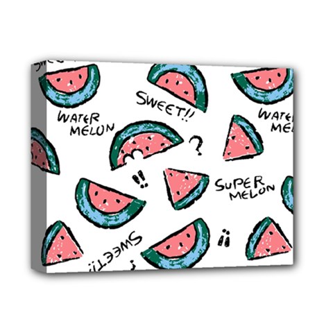 Illustration Watermelon Fruit Sweet Slicee Deluxe Canvas 14  X 11  (stretched)