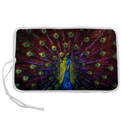 Beautiful Peacock Feather Pen Storage Case (l) by Jancukart