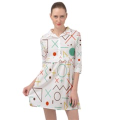 Mathematics Geometry Geometric Shape Euclidean Pattern Mini Skater Shirt Dress