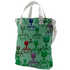 Bacteriophage Virus Army Canvas Messenger Bag by Amaryn4rt