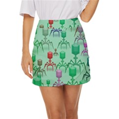 Bacteriophage Virus Army Mini Front Wrap Skirt