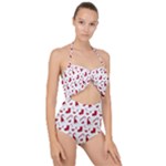 Christmas Template Advent Cap Scallop Top Cut Out Swimsuit