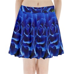 Blue Roses Flowers Plant Romance Pleated Mini Skirt by Wegoenart