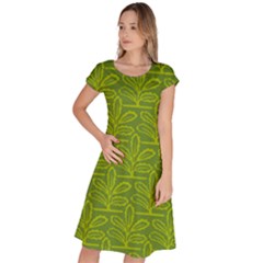Oak Tree Nature Ongoing Pattern Classic Short Sleeve Dress