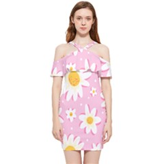 Sunflower Love Shoulder Frill Bodycon Summer Dress by designsbymallika