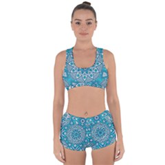 Mandala Blue Racerback Boyleg Bikini Set by zappwaits