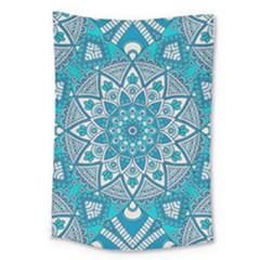 Mandala Blue Large Tapestry by zappwaits