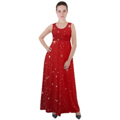 Stars-red Chrismast Empire Waist Velour Maxi Dress by nateshop