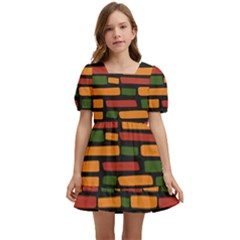 African Wall Of Bricks Kids  Short Sleeve Dolly Dress by ConteMonfrey