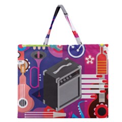 Music Abstract Background Energy Zipper Large Tote Bag by danenraven