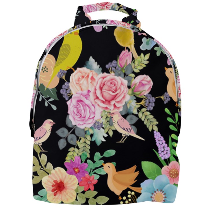 Illustration Bird Flower Floral Background Mini Full Print Backpack