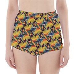 Illustration Geometric Pattern Colorful Pattern High-waisted Bikini Bottoms by danenraven