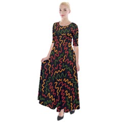 African Abstract  Half Sleeves Maxi Dress by ConteMonfrey