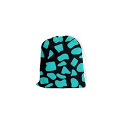 Neon Cow Dots Blue Turquoise And Black Drawstring Pouch (xs) by ConteMonfrey