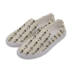 Black And Grey Arrows Women s Canvas Slip Ons by ConteMonfrey