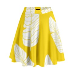 Yellow Banana Leaves High Waist Skirt by ConteMonfrey