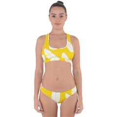 Yellow Banana Leaves Cross Back Hipster Bikini Set by ConteMonfrey
