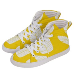 Yellow Banana Leaves Women s Hi-top Skate Sneakers by ConteMonfrey