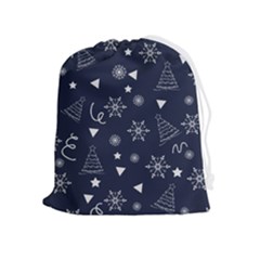Illustration Christmas Tree Christmas Snow Drawstring Pouch (xl) by danenraven