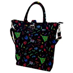 Happy New Year Christmas Xmast Background Buckle Top Tote Bag by danenraven