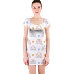 Rainbow Pattern Short Sleeve Bodycon Dress by ConteMonfrey