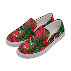 Tulips Design Women s Canvas Slip Ons by designsbymallika