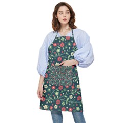 Flowering Branches Seamless Pattern Pocket Apron by Zezheshop