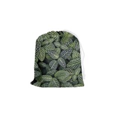 Leaves Foliage Botany Plant Drawstring Pouch (small) by Ravend