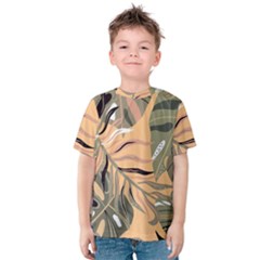 Leaves Monstera Picture Print Pattern Kids  Cotton Tee