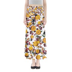 Pumpkin Fruit Flower Pattern Full Length Maxi Skirt