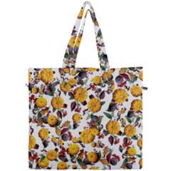 Pumpkin Fruit Flower Pattern Canvas Travel Bag by Ravend