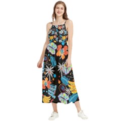Design Print Pattern Colorful Boho Sleeveless Summer Dress by Ravend