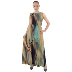 Abstract Painting In Colored Paints Chiffon Mesh Boho Maxi Dress by Ravend