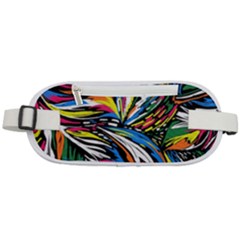 Tropical Monstera Pattern Leaf Rounded Waist Pouch by Ravend