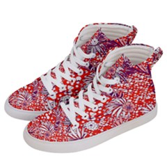 Leaf Red Point Flower White Women s Hi-top Skate Sneakers by Ravend