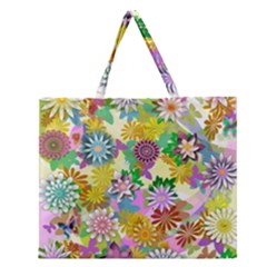 Illustration-pattern-abstract Zipper Large Tote Bag by Pakrebo