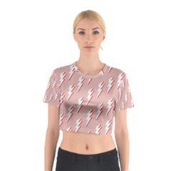 Thunder Flash Abstract Texture Art Cotton Crop Top by Ravend