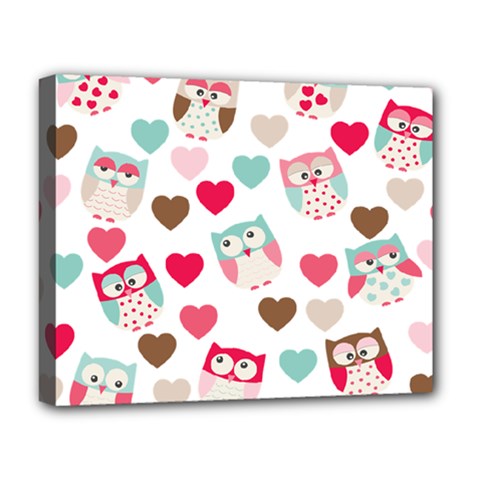 Lovely Owls Deluxe Canvas 20  X 16  (stretched) by ConteMonfrey