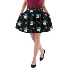 Illustration Cosmos Cosmo Rocket Spaceship Ufo A-line Pocket Skirt by danenraven