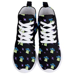 Illustration Cosmos Cosmo Rocket Spaceship Ufo Women s Lightweight High Top Sneakers by danenraven