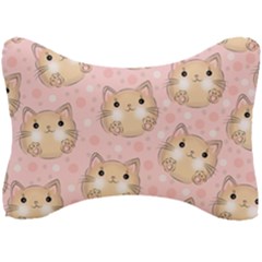 Cat Pattern Pink Background Seat Head Rest Cushion by danenraven
