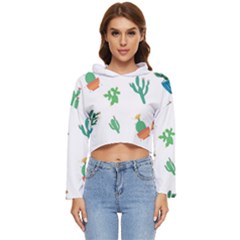 Among Succulents And Cactus  Women s Lightweight Cropped Hoodie by ConteMonfrey