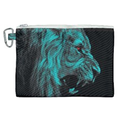 Angry Male Lion Predator Carnivore Canvas Cosmetic Bag (xl) by Jancukart